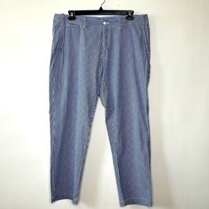 POLO RALPH LAUREN BLUE/WHITE NAUTICAL GOODS COTTON SEERSUCKER‎ PANTS SZ  38
